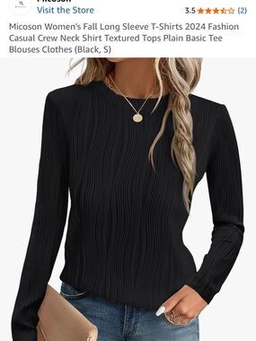 M by Missoni Black Textured Long Sleeve Crew Neck Top